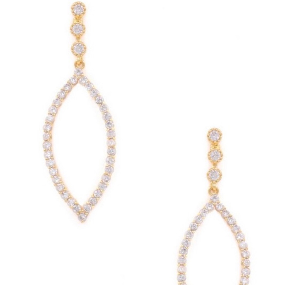 Dainty Diamond Droplet Earrings - Picture 1 of 2